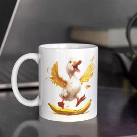 1pc 11 oz 'Practice Social Distancing' Ceramic Coffee Cup with Fishing Skeleton Design, Hot or Cold Drink Friendly,